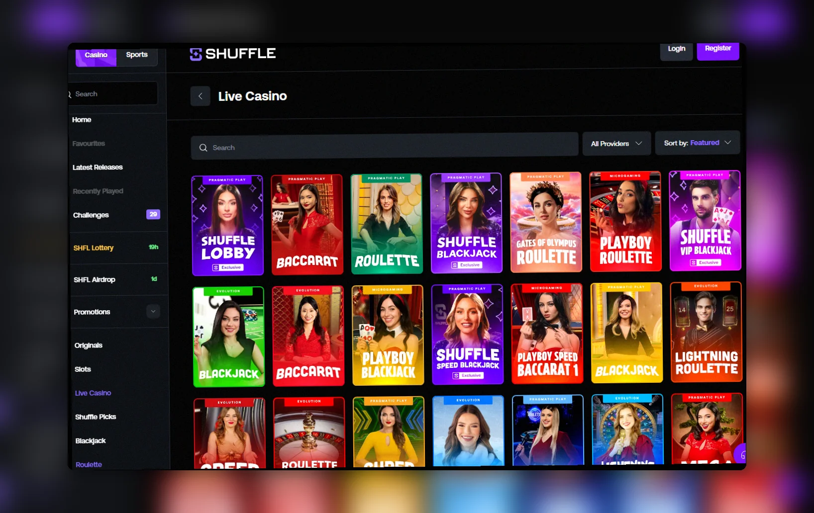 Shuffle Casino live casino Nederland