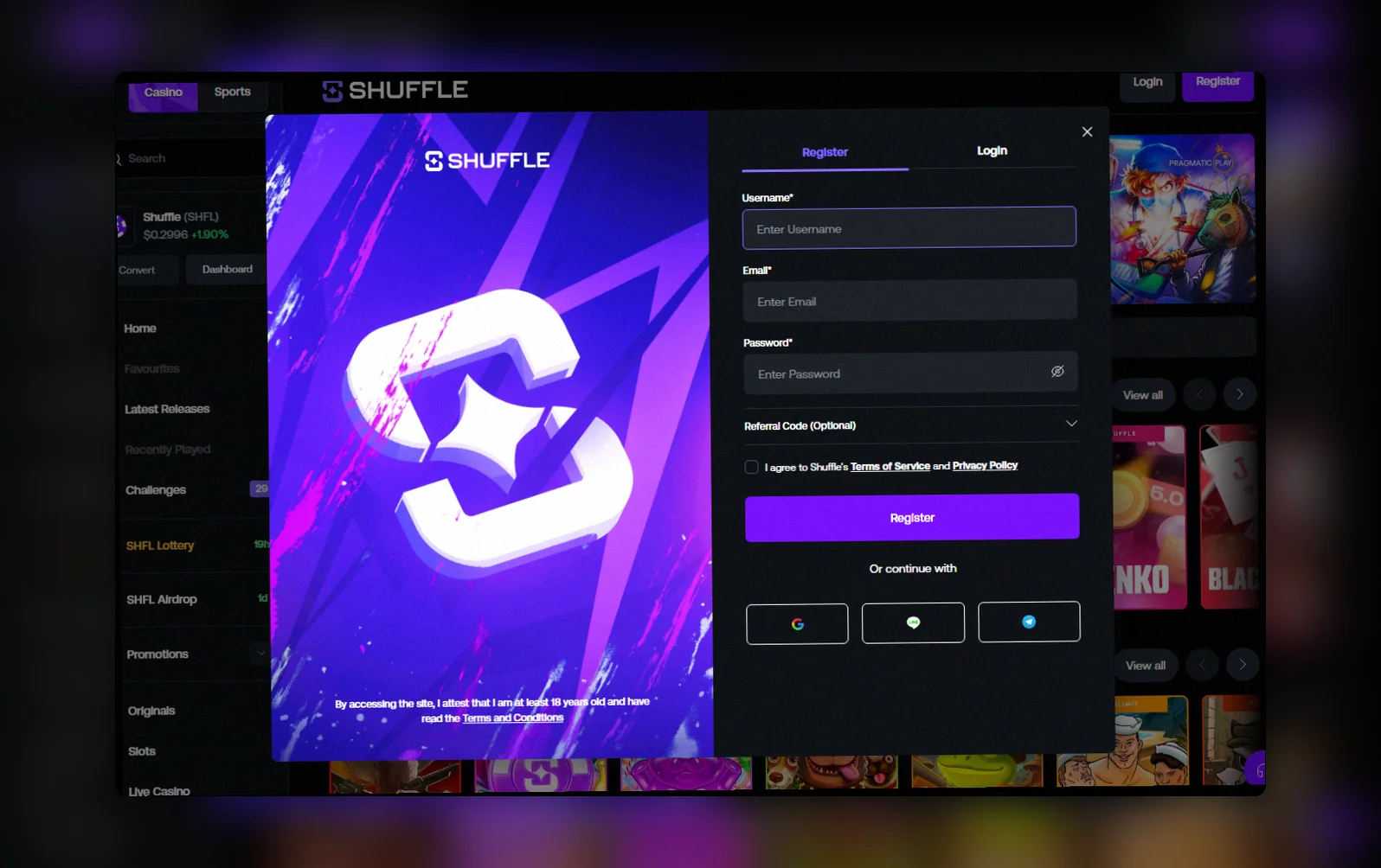 Shuffle Casino wallet Nederland